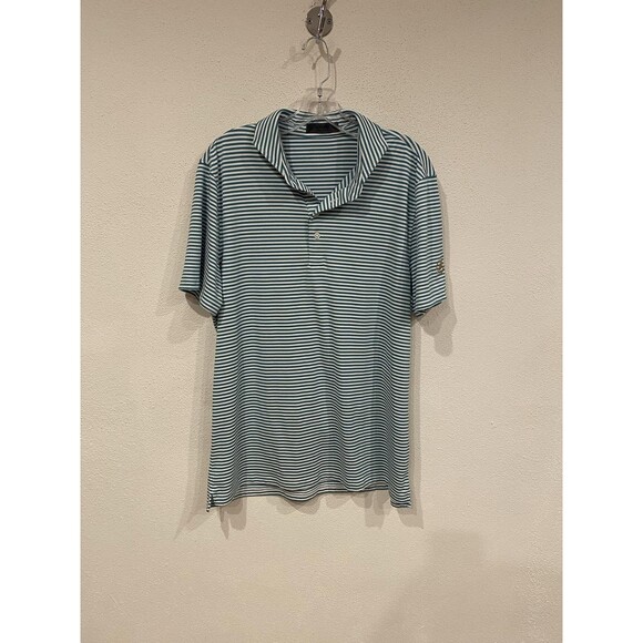 G/FORE Other - G/FORE Polo Shirt Mens Large Green Stripe Logo Golf Performance Short Sleeve